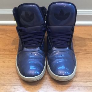 Adidas originals purple high top shoes